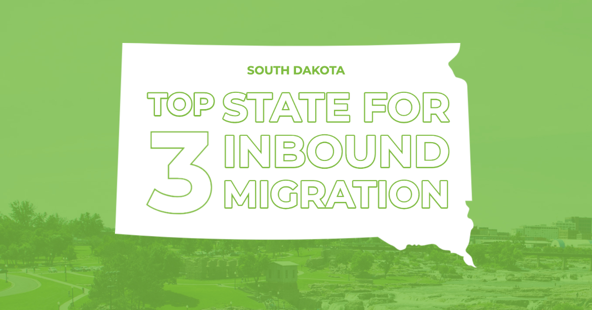 South Dakota a top 3 state for inbound migration
