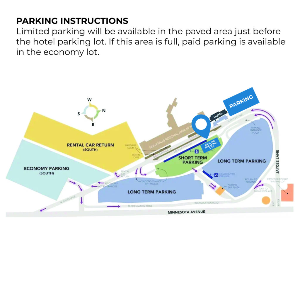 airport parking ramp groundbreaking map