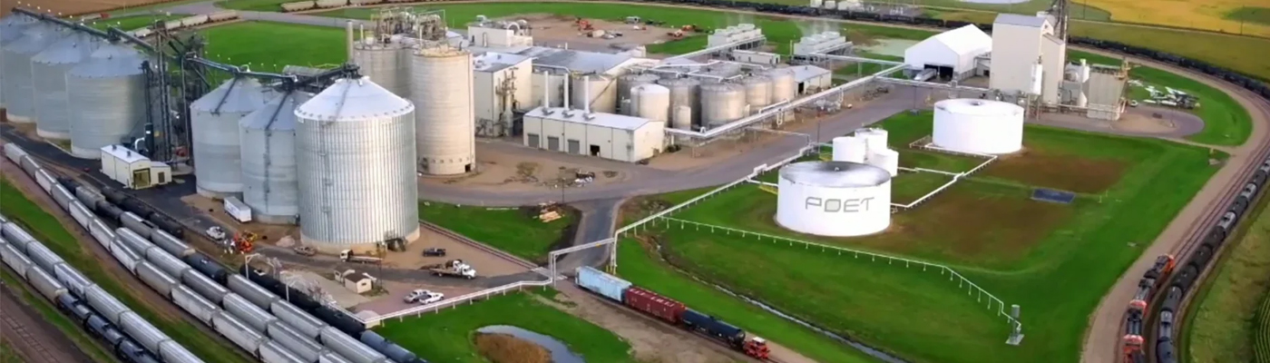 A photo of a POET biorefining facility
