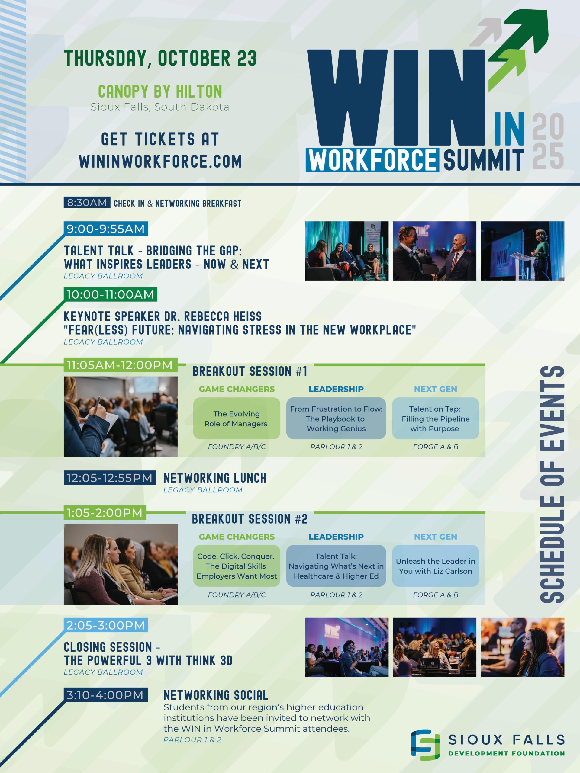 A schedule for the 2025 WIN in Workforce Summit