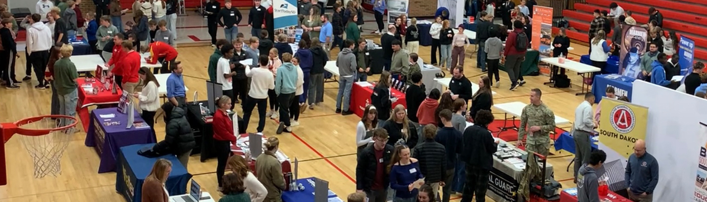 A photo of the career fair at Brandon Valley High School's Talent Draft Day