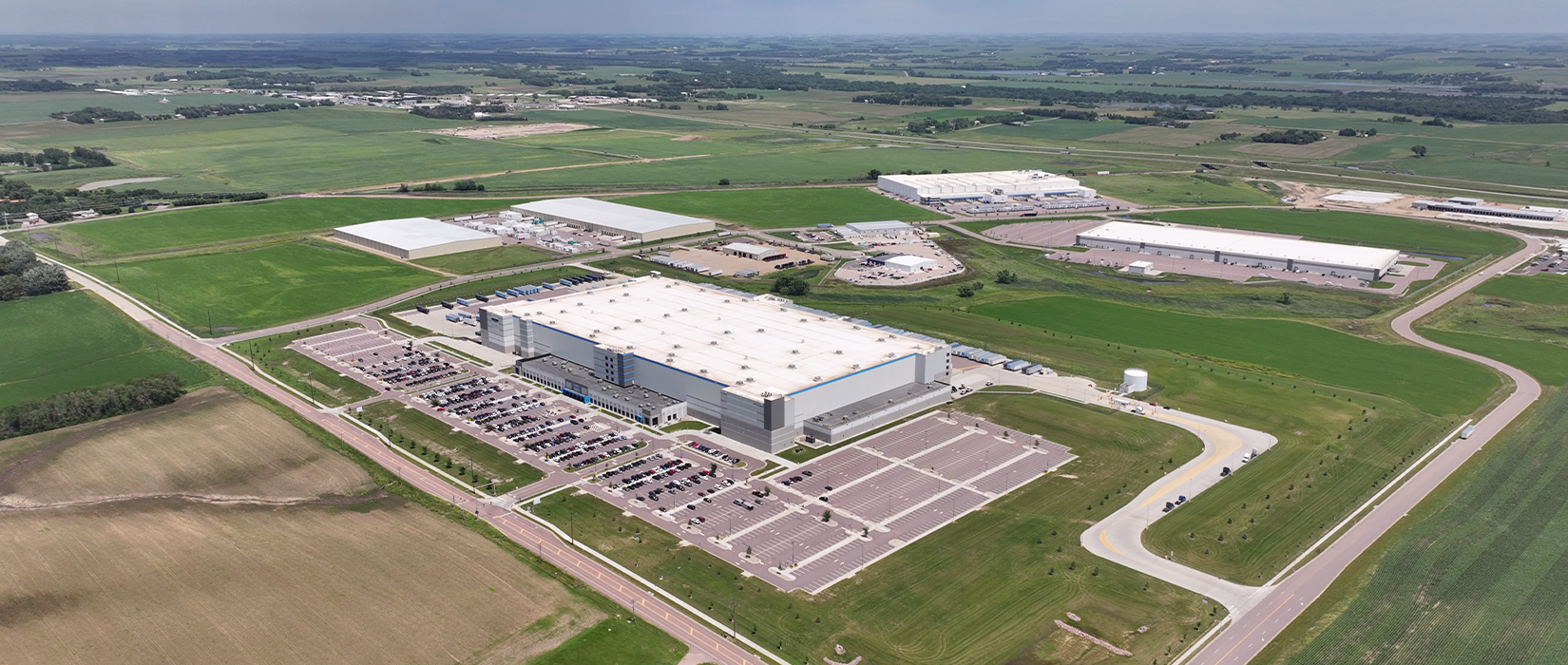 An aerial photo of Foundation Park in Sioux Falls, SD