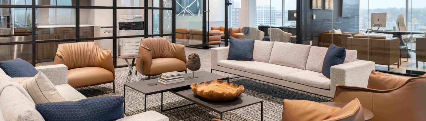 A photo of a lounge area in The Bancorp's Sioux Falls, SD, office