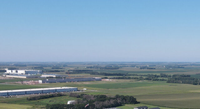An aerial photo of the future Smithfield Foods site in Foundation Park in Sioux Falls, SD