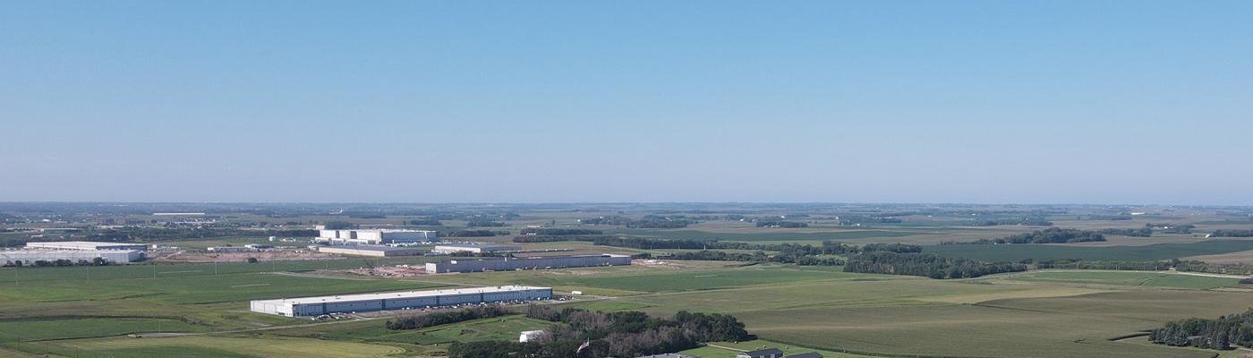 An aerial photo of the future Smithfield Foods site in Foundation Park in Sioux Falls, SD